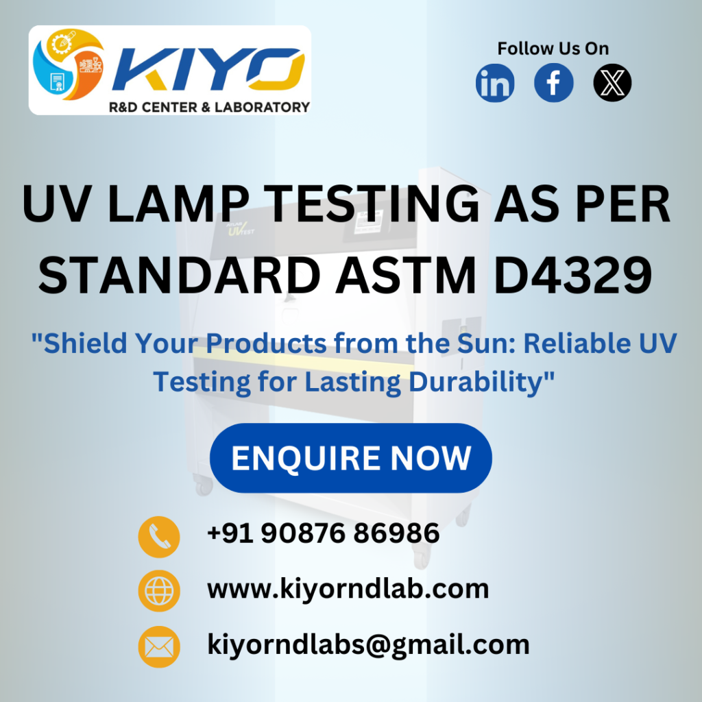 UV Lamp Testing As Per Standard ASTM D4329